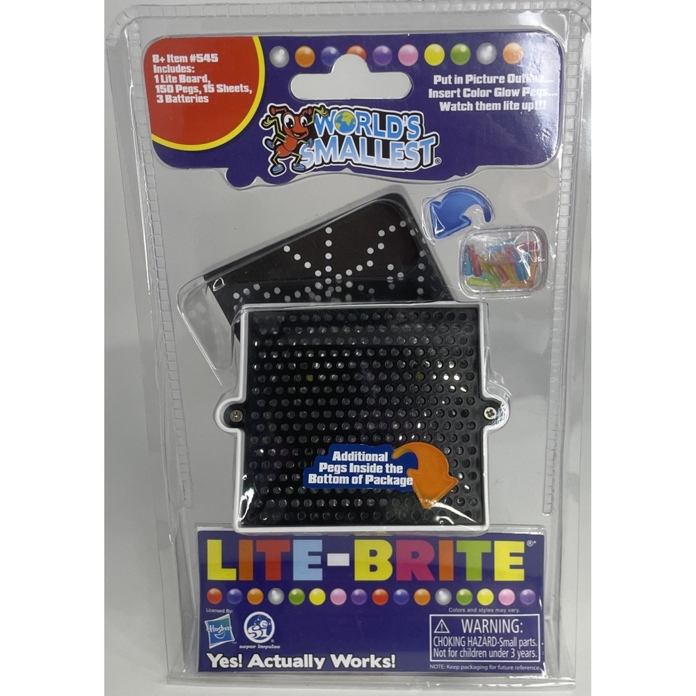Brand New In Package World's Smallest Lite Brite Light Board, Pegs,  Sheets